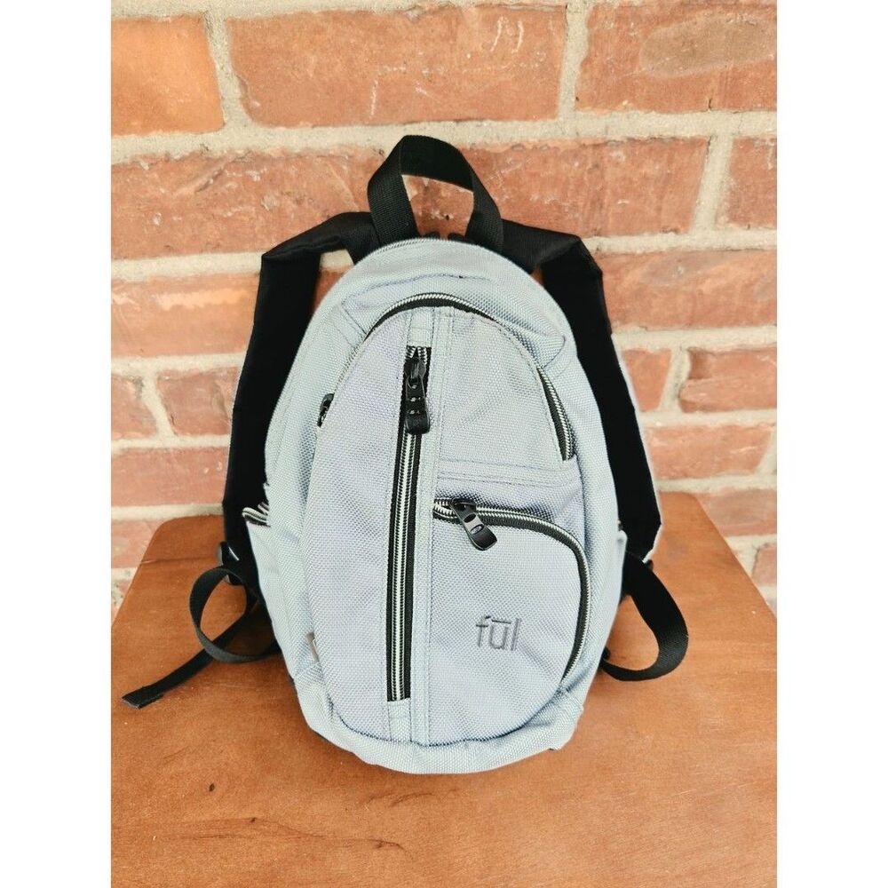 Ful Light Blue Mini Backpack Textured Travel Daypack Purse Bookbag